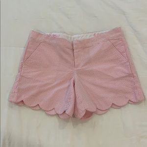 Lilly Pulitzer pink seersucker scallop shorts